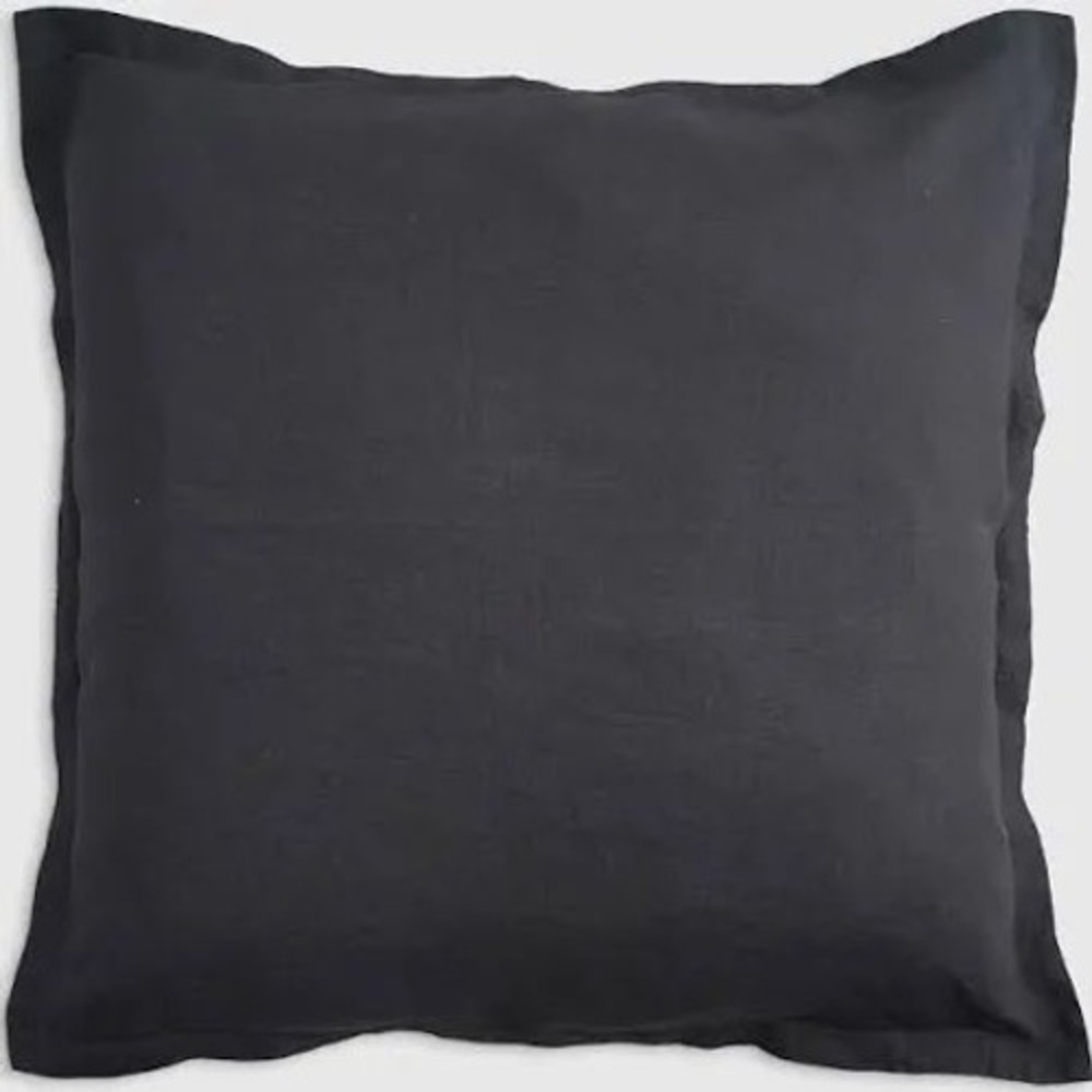 Parachute‎ Home 100% Linen Euro Sham Charcoal Grey Flange Edge Made in Portugal